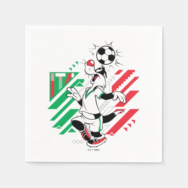 Servilleta De Papel SYLVESTER™ Team Italy Soccer Graphic (Anverso)