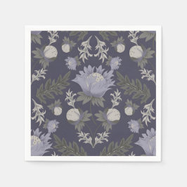 Servilleta De Papel Symmetrical dark purple floral pattern