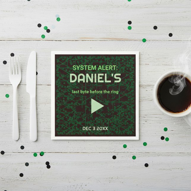 Servilleta De Papel System Alert Hacker Bachelor Party Napkins (Subido por el creador)