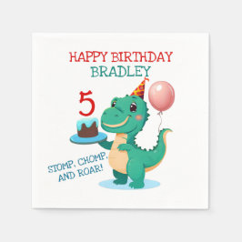 Servilleta De Papel T Rex Dinosaur Add Age Happy Birday Fiesta