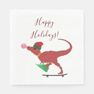 Servilleta De Papel T-rex Santa