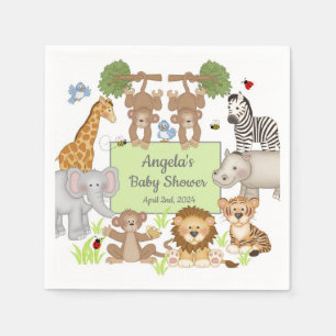 Servilleta De Papel Tabla de Fiestas de Baby Shower de animales de Saf