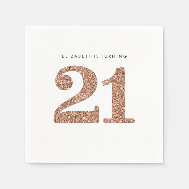 Servilleta De Papel TABLA fiesta EDAD AMPLIA purpurina de oro moderno  (Anverso)