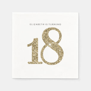 Servilleta De Papel TABLA fiesta GRAN EDAD 18 purpurina de oro moderno