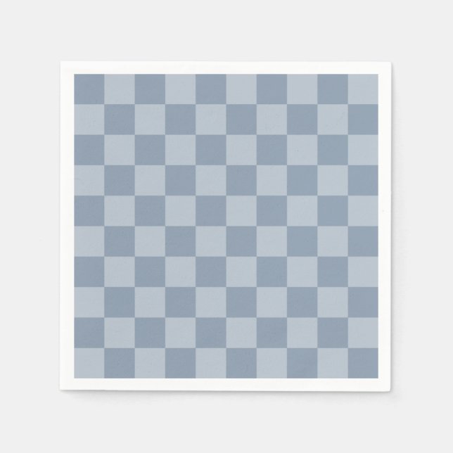 Servilleta De Papel Tablero de ajedrez azul polvoriento (Anverso)
