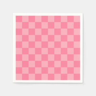 Servilleta De Papel Tablero de ajedrez rosa elegante