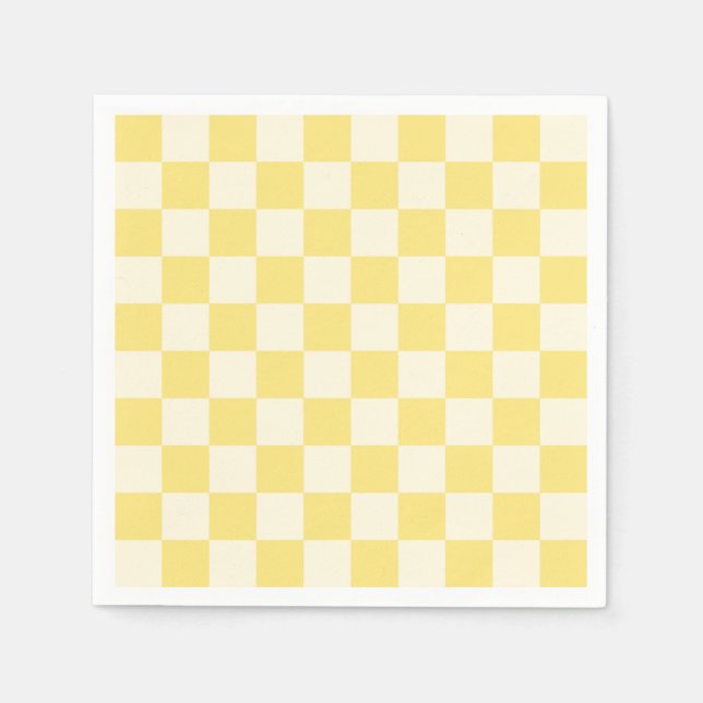 Servilleta De Papel Tablero de cheques amarillo (Anverso)