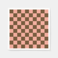 Tablero de cheques de color marrón oscuro y rosa c