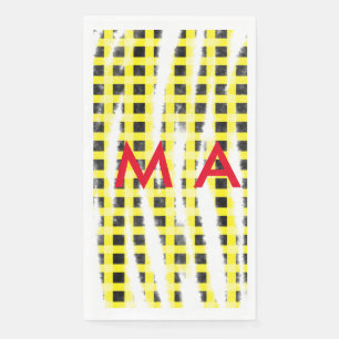 Servilleta De Papel tablero de verificación amarillo negro añadir nomb