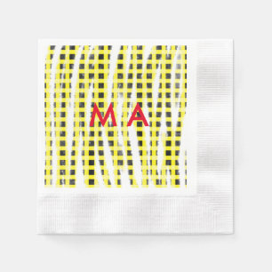 Servilleta De Papel tablero de verificación amarillo negro añadir nomb