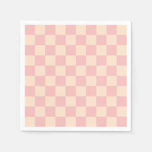 Servilleta De Papel Tablero de verificación rosa y crema