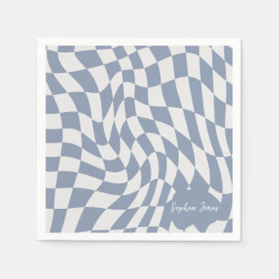 Servilleta De Papel Tablero óptico Wavy Blue personalizado