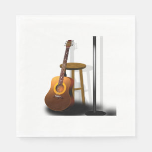Servilleta De Papel Taburete y Mike de la guitarra de la repetición