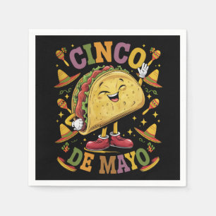 Servilleta De Papel Taco Bailarín Divertido Fiesta Cinco De Mayo