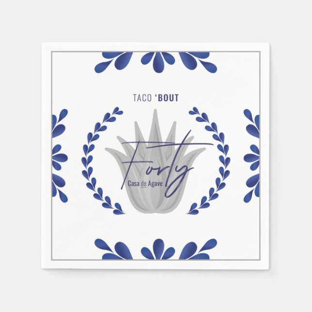Servilleta De Papel Taco' Bout 40 | Tequila azul/plata (Anverso)