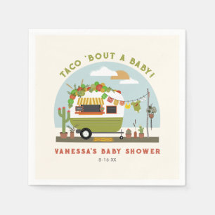 Servilleta De Papel Taco Bout A Baby Neutral Green Baby Shower
