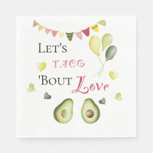 Servilleta De Papel Taco Bout Love Bridal Shower Aguacate Fiesta