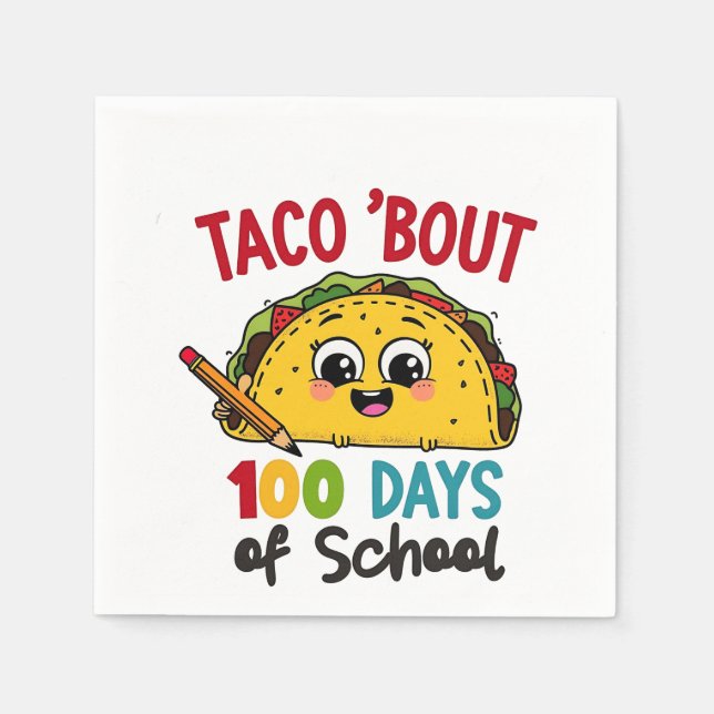 Servilleta De Papel Taco, cerca de 100 días de clases de profesores di (Anverso)