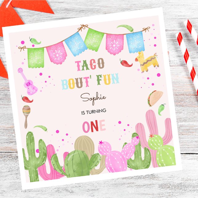 Servilleta De Papel Taco de diversión fiesta mexicana primer cumpleaño (Subido por el creador)