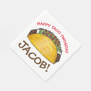 Servilleta De Papel Taco TWOSday Martes 2 cumpleaños Fiesta Fiesta