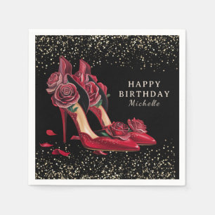Servilleta De Papel Tacones Rojos Personalizados Fiesta de Cumpleaños 