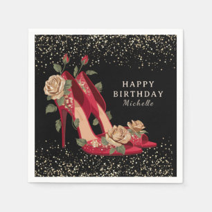 Servilleta De Papel Tacones Rojos Personalizados Fiesta de Cumpleaños