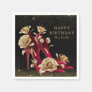 Servilleta De Papel Tacones Rojos Personalizados Fiesta de Cumpleaños 