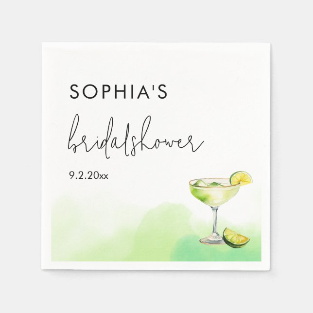 Servilleta De Papel Tacos de Acuarela y Desayuno de Tequila para Novia (Anverso)