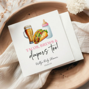 Servilleta De Papel ¡Tacos Rosas, Cervezas y Pañales También! Shower d