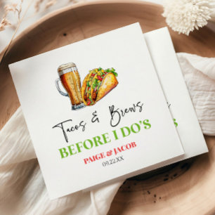 Servilleta De Papel Tacos y Cervezas Antes de Mis Bodas: Cena de Ensay