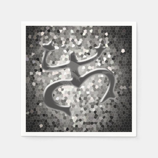 Servilleta De Papel Taino Coqui Rana Papeles Napkins (Blanco/Negro) (Anverso)