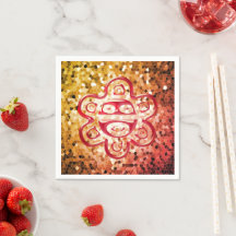 Taino Sun Paper Napkins (Rojo/Oro)