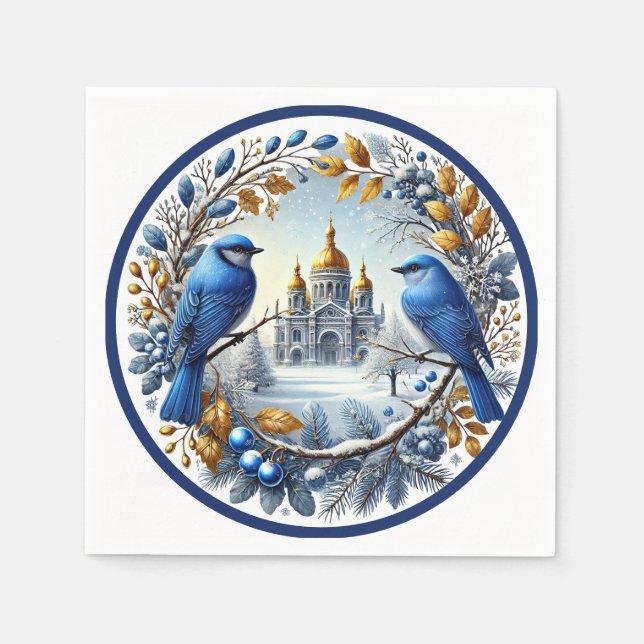 Servilleta De Papel Taj Mahal Bluebirds Winries (Anverso)
