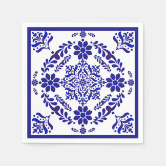 Servilleta De Papel Talavera azul y blanca tres