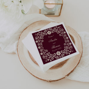 Servilleta De Papel Talavera Mexicana Rojo Profundo Boda 