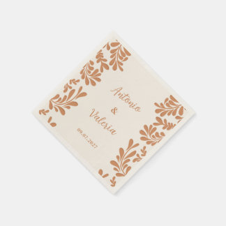 Servilleta De Papel Talavera Personalizada para Boda Azulejo de Barro