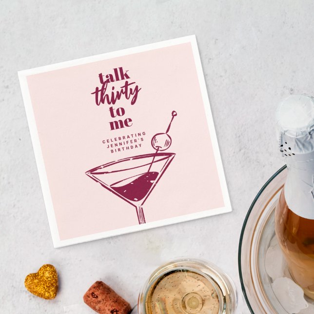 Servilleta De Papel Talk Thirty To Me Cocktail 30 Birthday Fiesta (Subido por el creador)