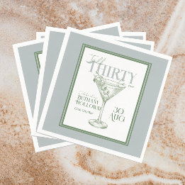 Servilleta De Papel Talk Thirty To Me Martini Cocktail 30th Birthday