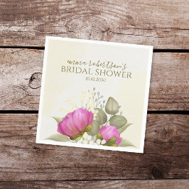 Servilleta De Papel Taller de Despedida de Soltera de Peonía Verde Acu