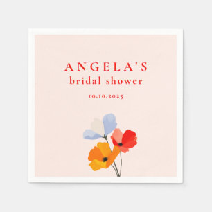 Servilleta De Papel Tallerina floral de amapola audaz