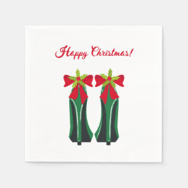 Servilleta De Papel Talones altos verdes con arcos de Navidad