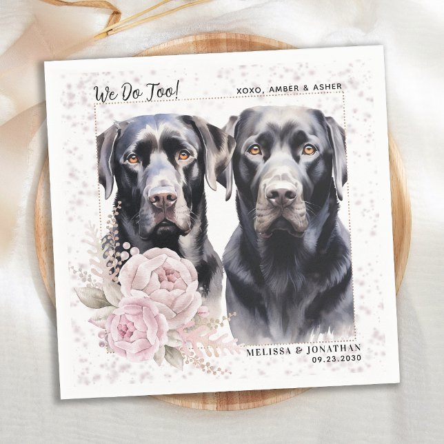 Servilleta De Papel También Labrador Recuperador Boda de Perro Floral (Subido por el creador)