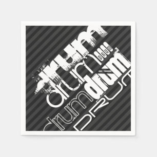 Servilleta De Papel Tambor; franjas grises negras y oscuras