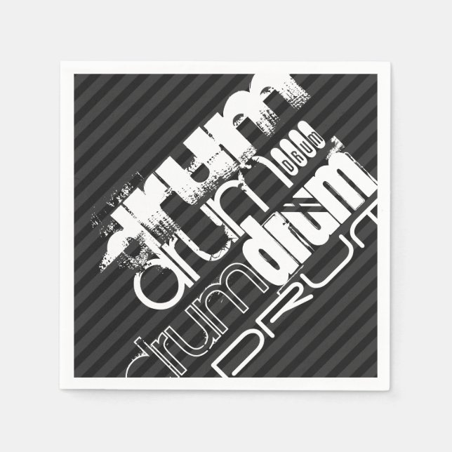 Servilleta De Papel Tambor; franjas grises negras y oscuras (Anverso)