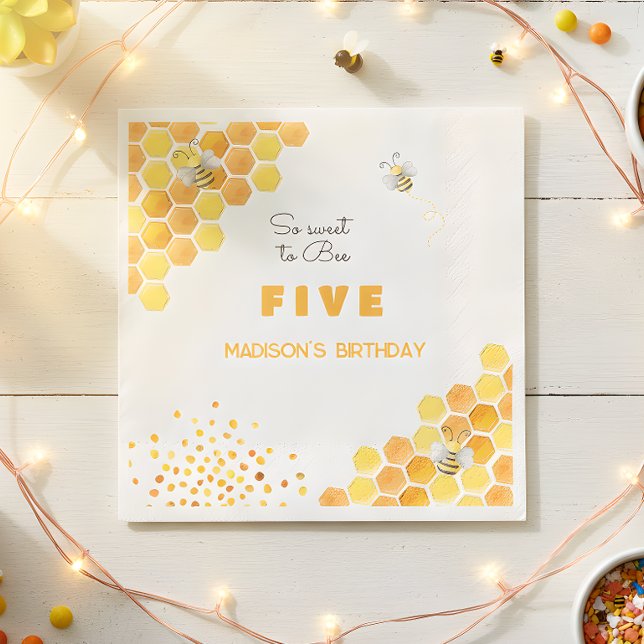 Servilleta De Papel Tan dulce de cumpleaños para los niños de las abej (Subido por el creador)