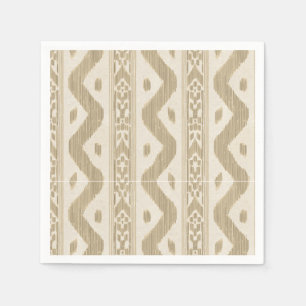 Servilleta De Papel Tan Ikat Stripe en Crema, Barra Tranquila
