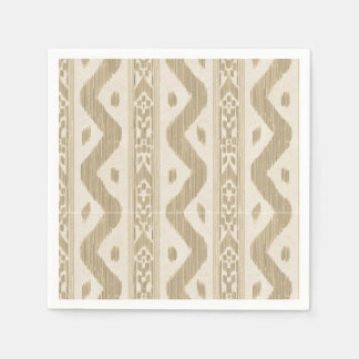 Servilleta De Papel Tan Ikat Stripe en Crema, Barra Tranquila
