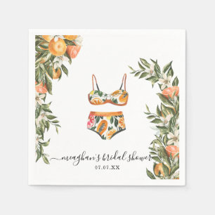Servilleta De Papel Tangerine Cítrico Ducha de Novia Personalizada
