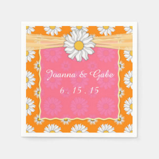 Servilleta De Papel Tangerine Naranja de Tango Boda Floral de Daisy Ro