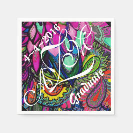 Servilleta De Papel Tangre de Zen colorido Monograma Napkins